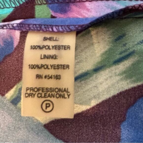 Calvin Klein Floral Dress Womens Size M Multicolor Event Wedding Guest Satiny - Picture 4 of 7